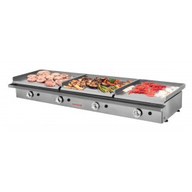 Plancha gas triple placa 2 de 60 y 1 de 40 laminadas