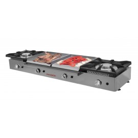 Cocina a gas 2 fuegos con 2 planchas laminadas de 40