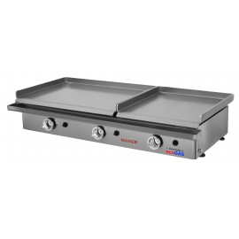Plancha ecogas 60+40 acero laminado 3 válvulas